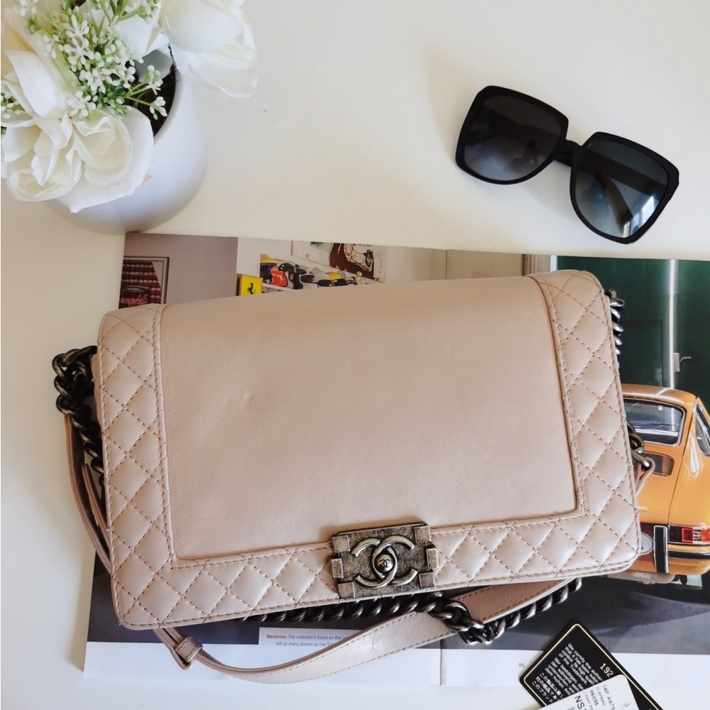 Chanel Calfskin Medium Boy Pink